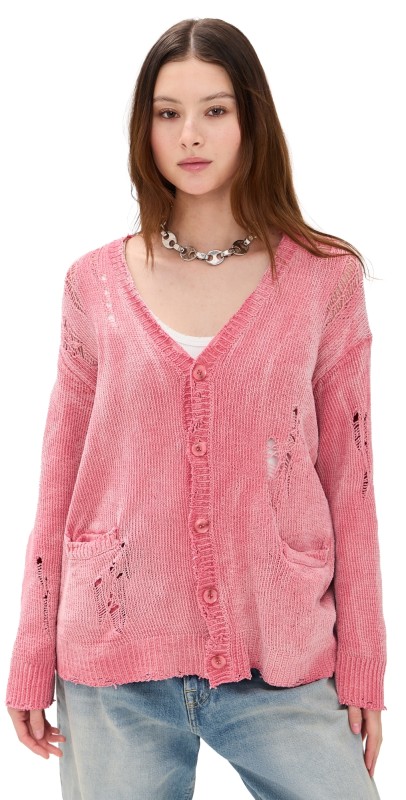 R13 Boyfriend Cardigan Pink