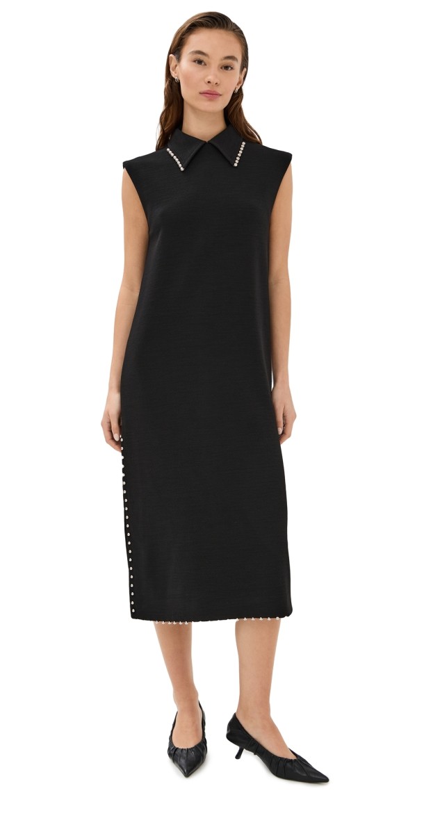 Jil Sander Sleevless Dress with Studs Black