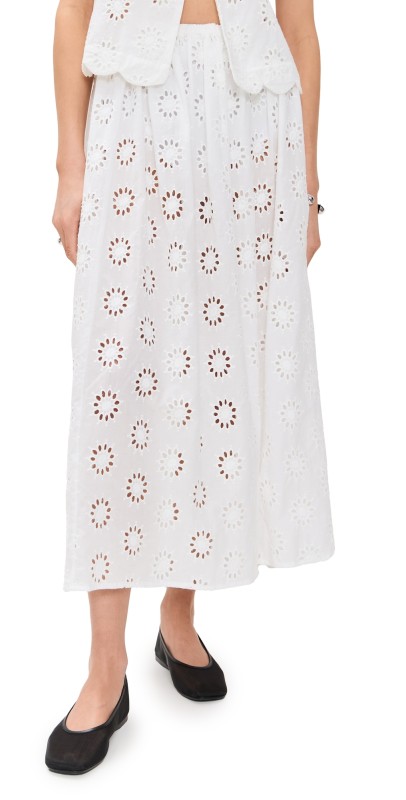 VRG GRL Maisie Midi Skirt White