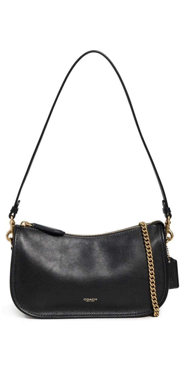 Coach Natural Grain Leather Waverly Bag B4/BLACK