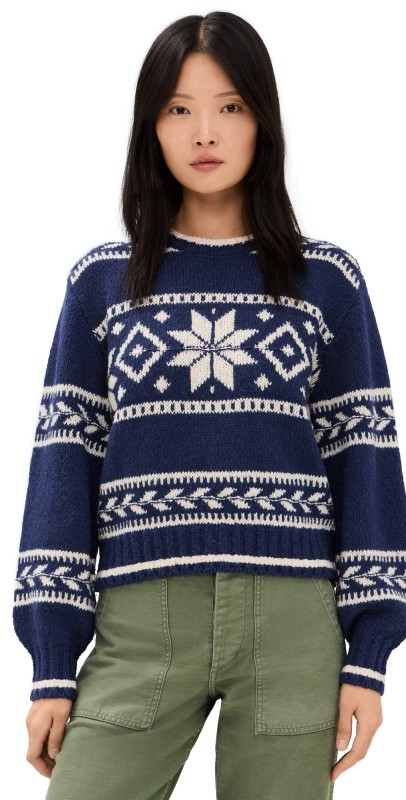 Polo Ralph Lauren Alpaca Snowflake Long Sleeve Pullover Navy Multi