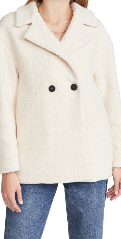 Harris Wharf London Women Dropped Shoulder D. B. Jacket Ecru