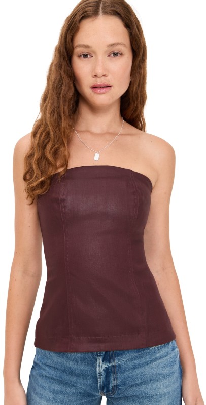 DL1961 Coated Denim Bustier Saffron Coated (Ultimate)