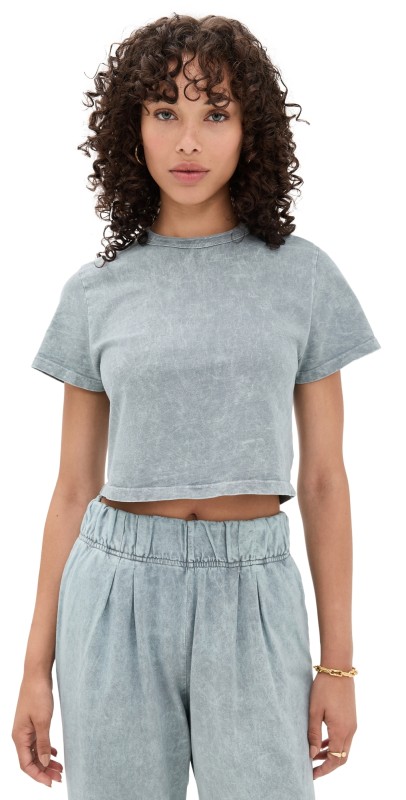 Les Tien Daria Crop Tee Slate Grey Mineral