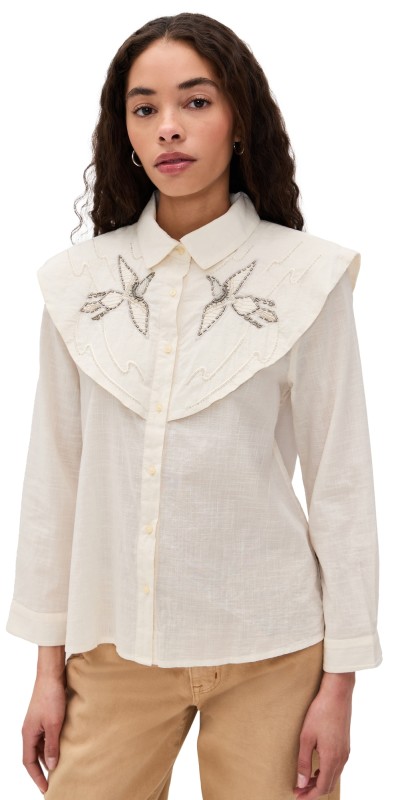 THE GREAT. The Beaded Partridge Top Cream