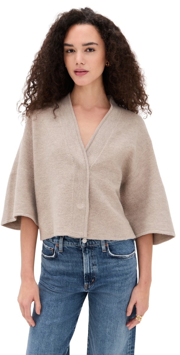 House of Dagmar Short Wool Cardigan Oat