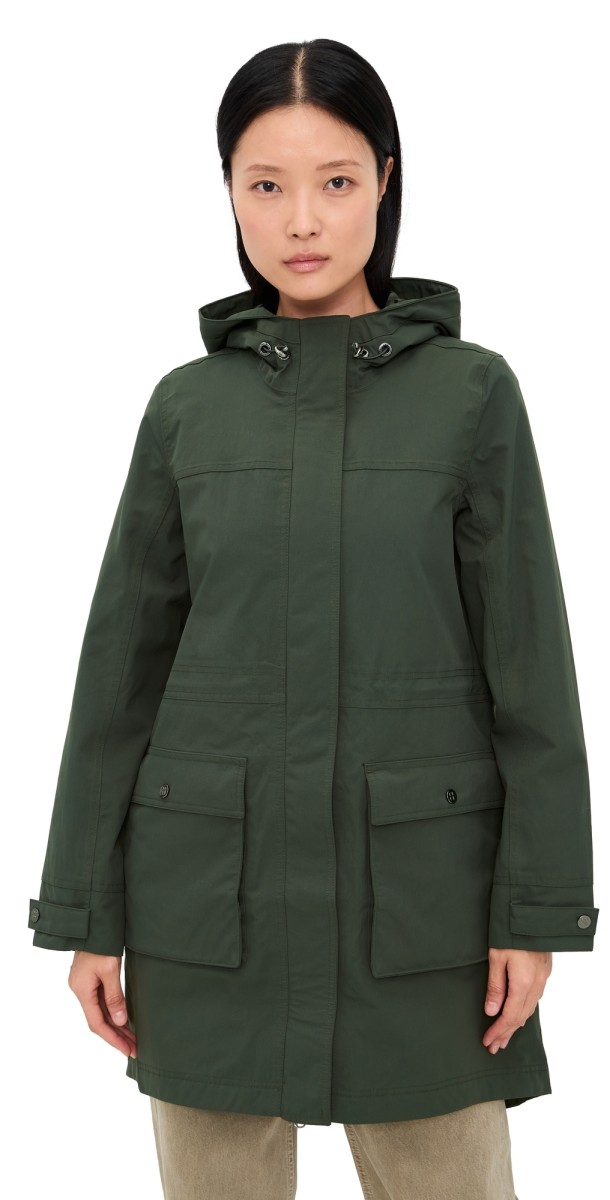Sweaty Betty Stride Waterproof Parka Dark Forest Green
