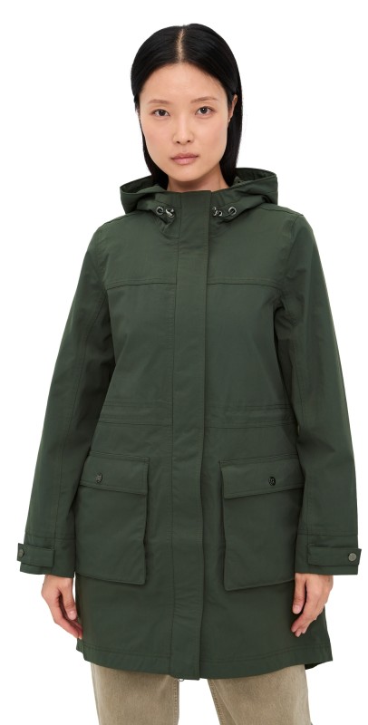 Sweaty Betty Stride Waterproof Parka Dark Forest Green