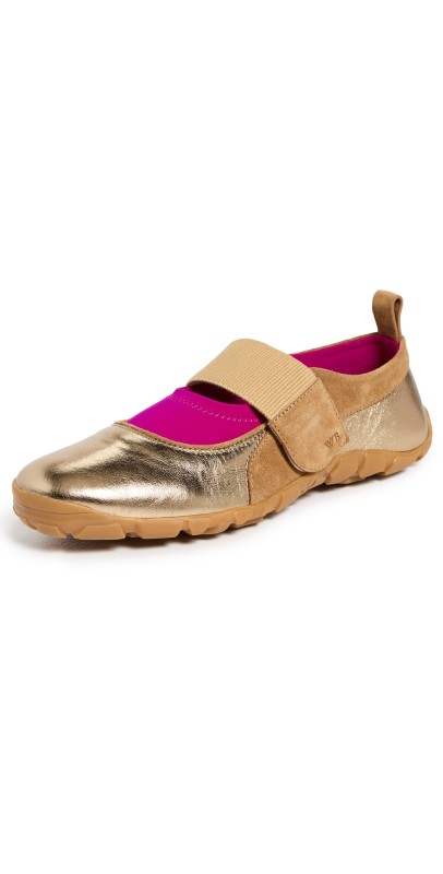 Wales Bonner Strap Sneakers Gold/Beige/Fuchsia