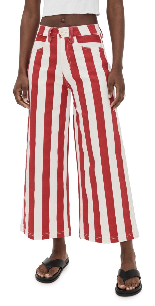 English Factory Bold Stripe Jeans Red/White