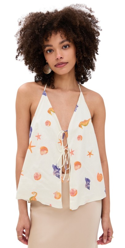 Line & Dot Edwina Top Cream/Navy