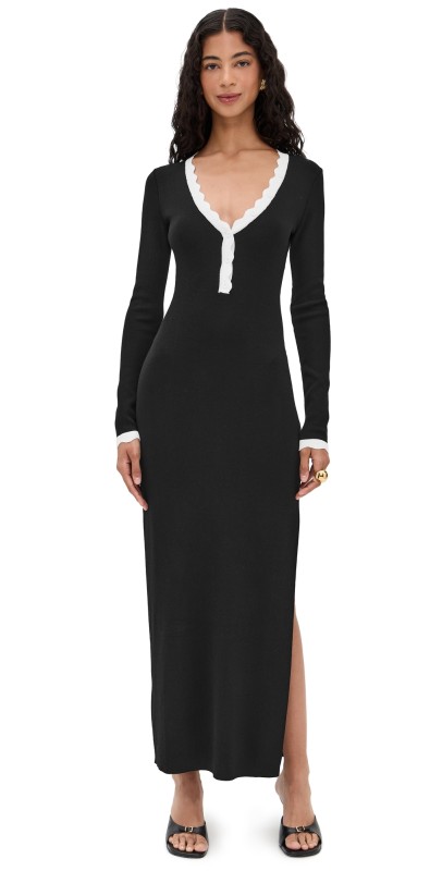 Seven Wonders Milenia Sleeved Knit Midi Dress Black