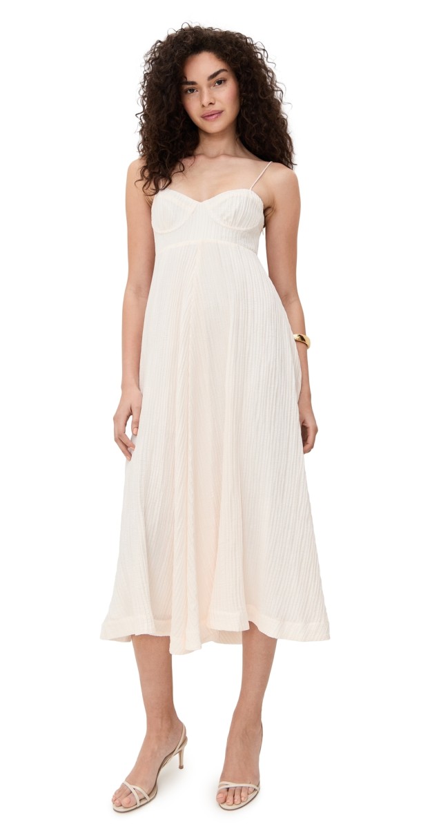 AMUR Jill Midi Dress Sea Salt