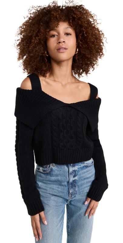 Moon River Collar Sweater Black