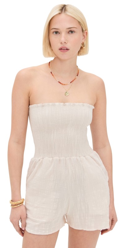 Peixoto Torey Romper Beige Canvas