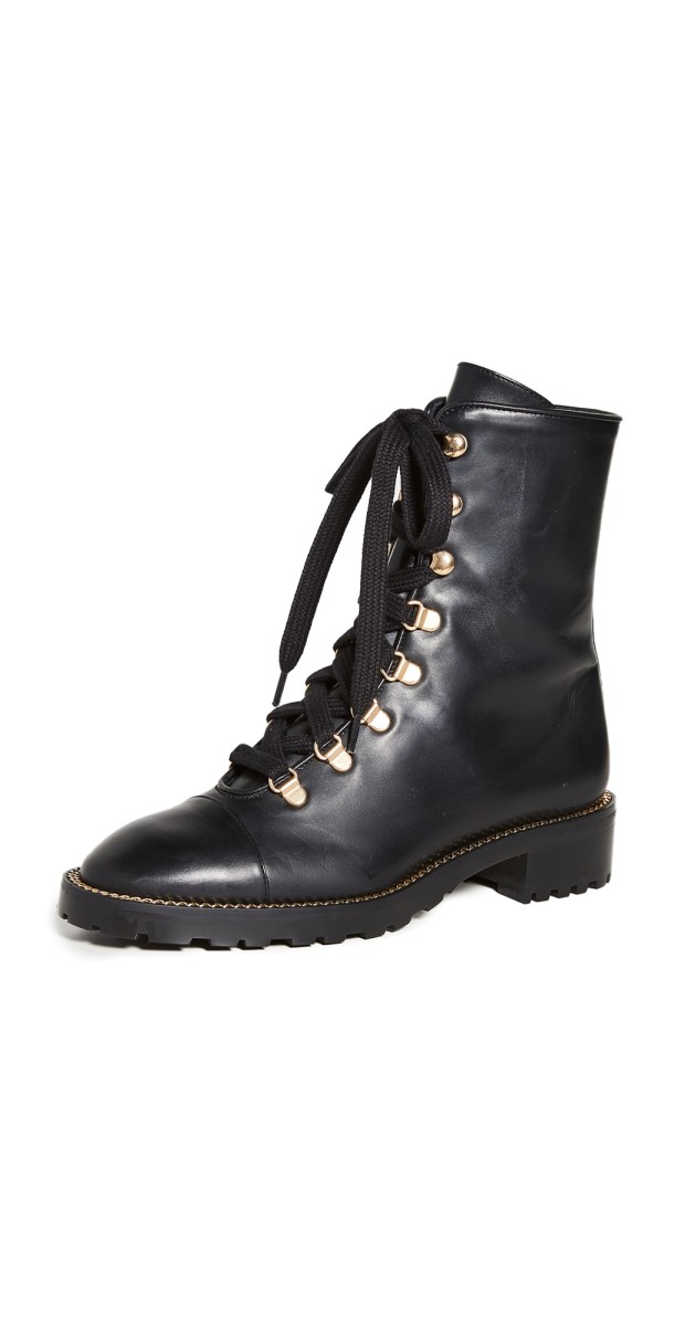 Stuart Weitzman Kolbie Lace Up Boots Black