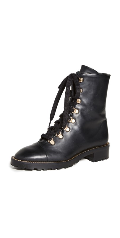 Stuart Weitzman Kolbie Lace Up Boots Black