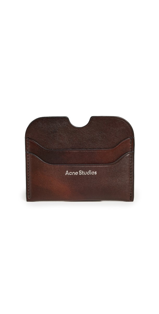 Acne Studios Leather Card Holder Dark Brow
