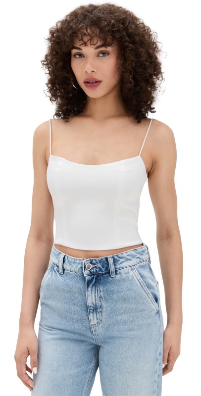 alice + olivia Saylor Bustier Cami Top Off White