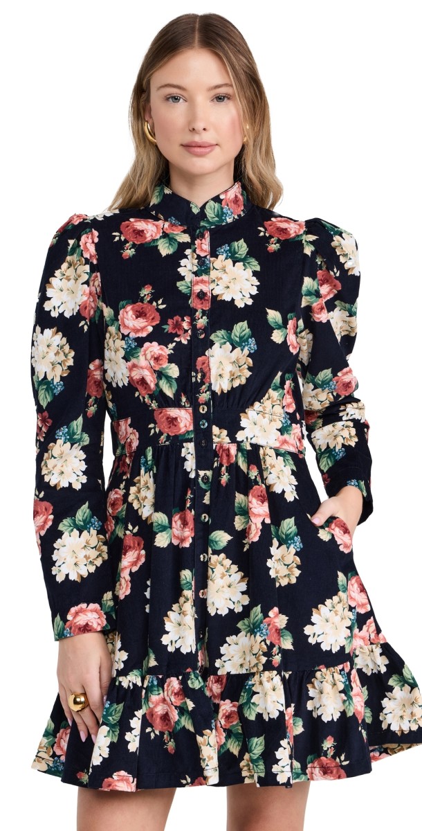 byTiMo Baby Corduroy Mini Dress Midnight Roses
