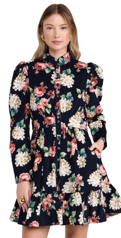 byTiMo Baby Corduroy Mini Dress Midnight Roses