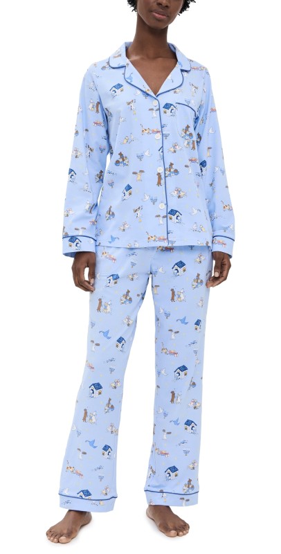 BedHead PJs Cotton Knit Long Sleeve Long Pj Set Festival Of Lights
