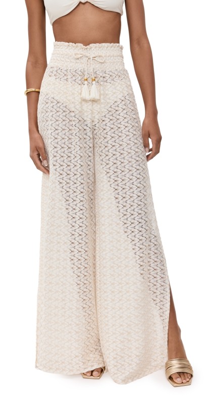 Ramy Brook Glora Pants White/Gold Zigzag