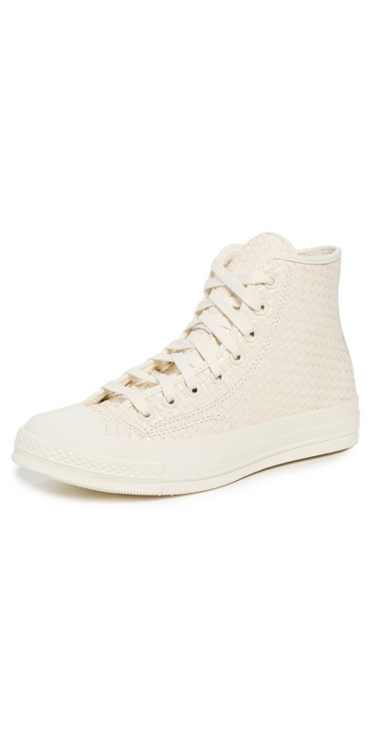Converse Chuck 70 Woven Leather Sneakers Egret/Egret/Egret