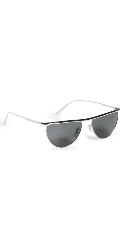 Oliver Peoples Eyewear Oliver Peoples x Khaite Round Sunglasses Silver/Black