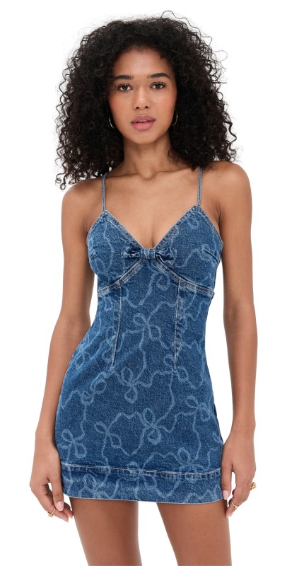 LoveShackFancy Solina Dress Bow Chambray