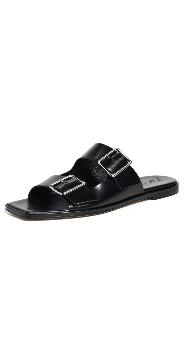 AEYDE Tonya Calf Leather Black Sandals Black