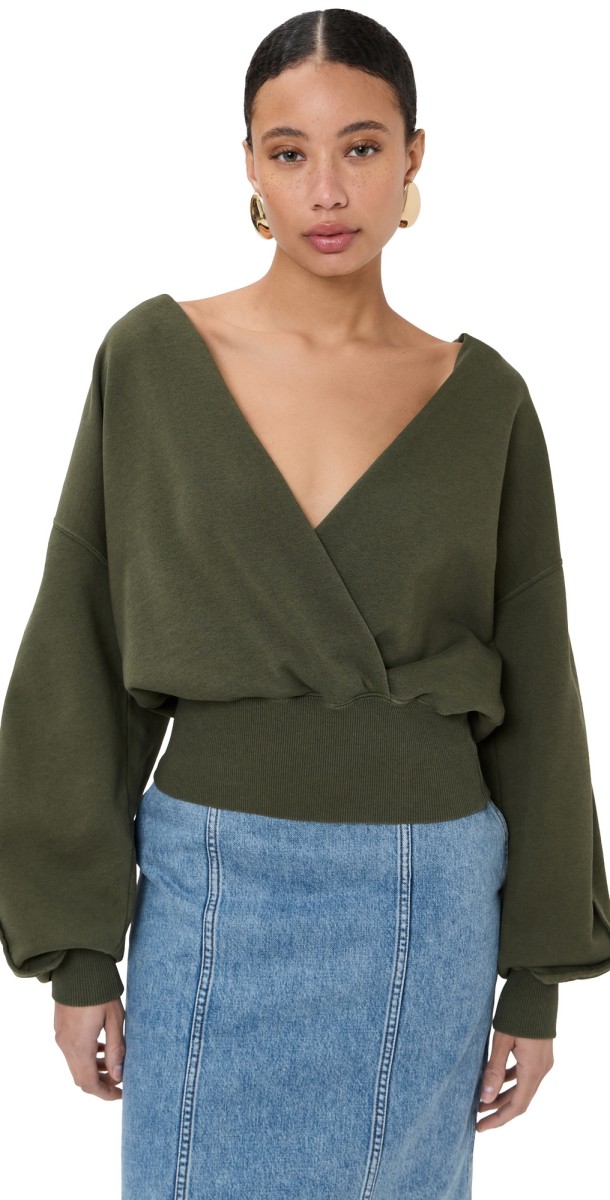 JW Anderson Rounded Wrap Sweatshirt Khaki