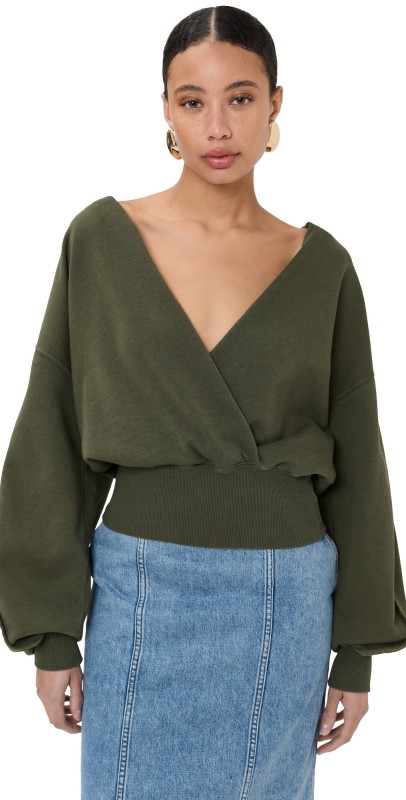 JW Anderson Rounded Wrap Sweatshirt Khaki