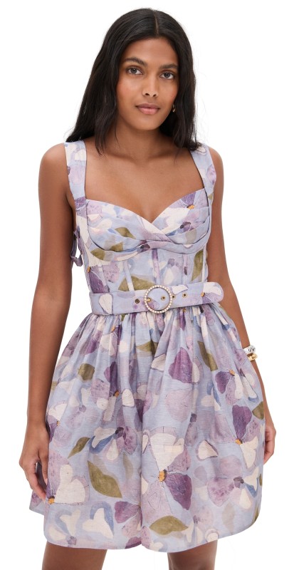 Zimmermann Dawning Mini Dress Lilac Pansy