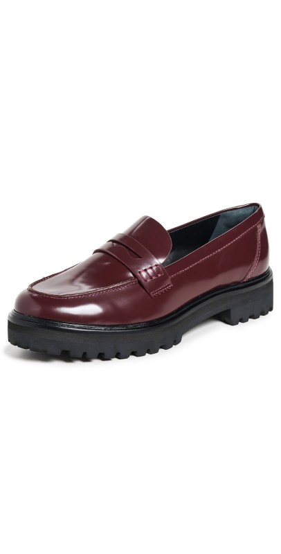 Reformation Agathea Chunky Loafers Ruby Leather