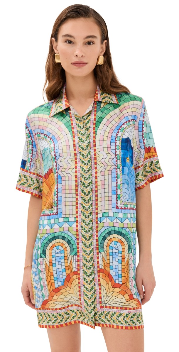 Casablanca Printed Shift Dress Mosaic De Damas