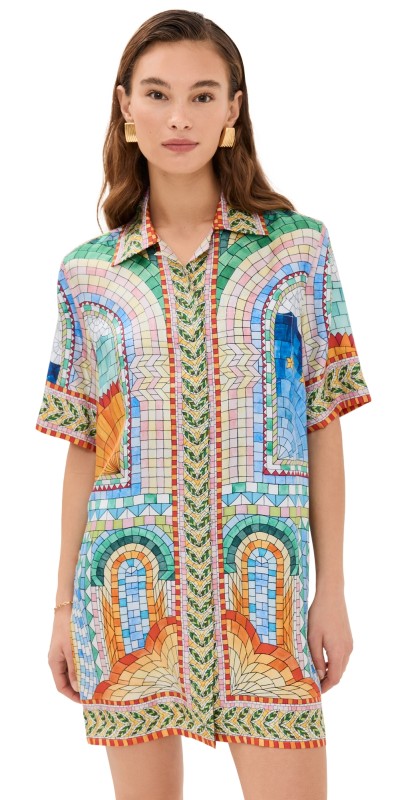 Casablanca Printed Shift Dress Mosaic De Damas