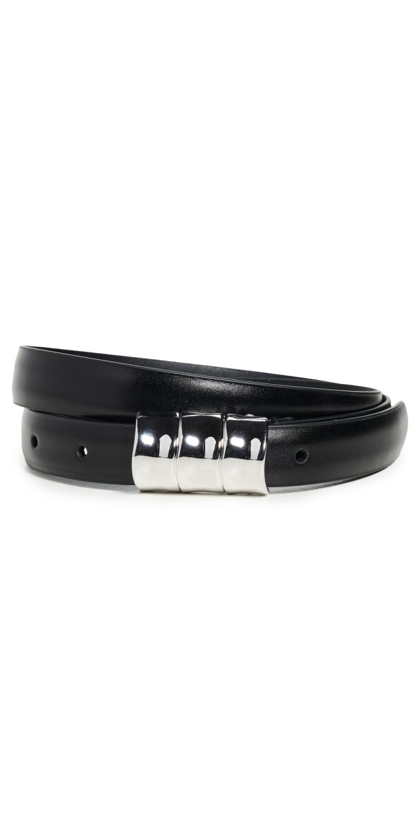 Anderson's Skinny French Calf Leather Belt Black N1