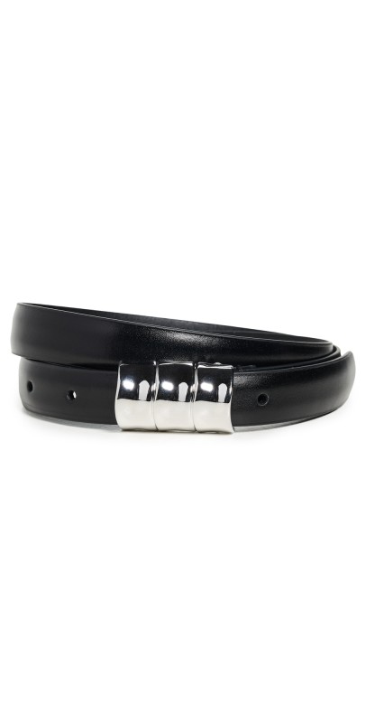 Anderson's Skinny French Calf Leather Belt Black N1
