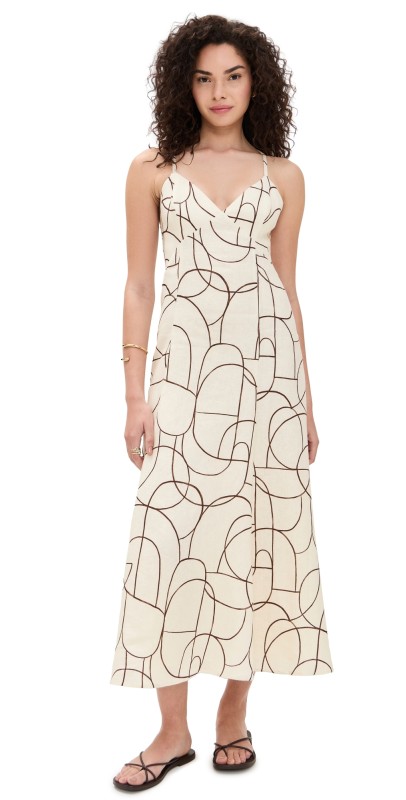 HEVRON Wyeth Dress Brown Geo Print
