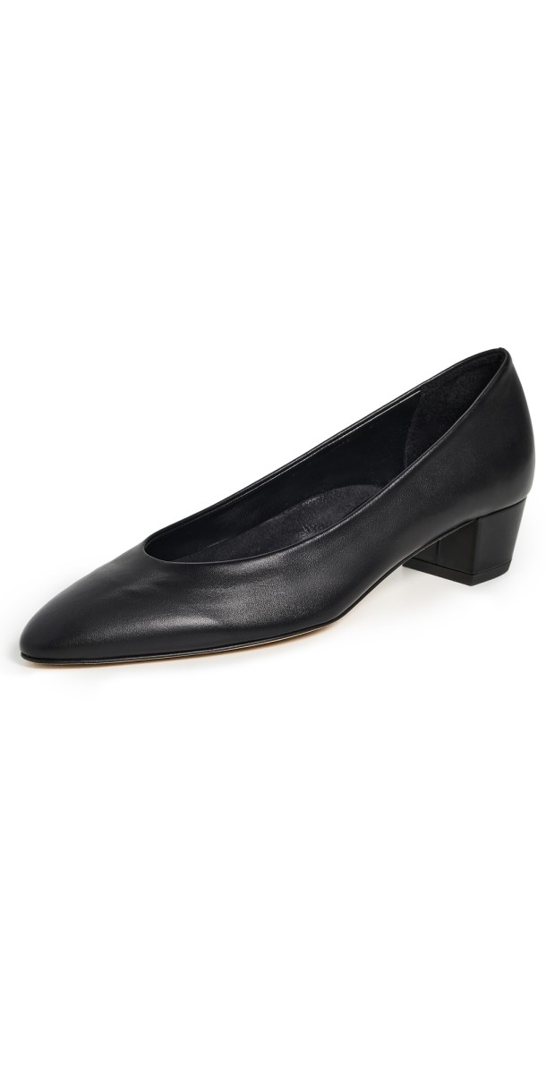 AEYDE Helia Nappa Leather Black Heels Black