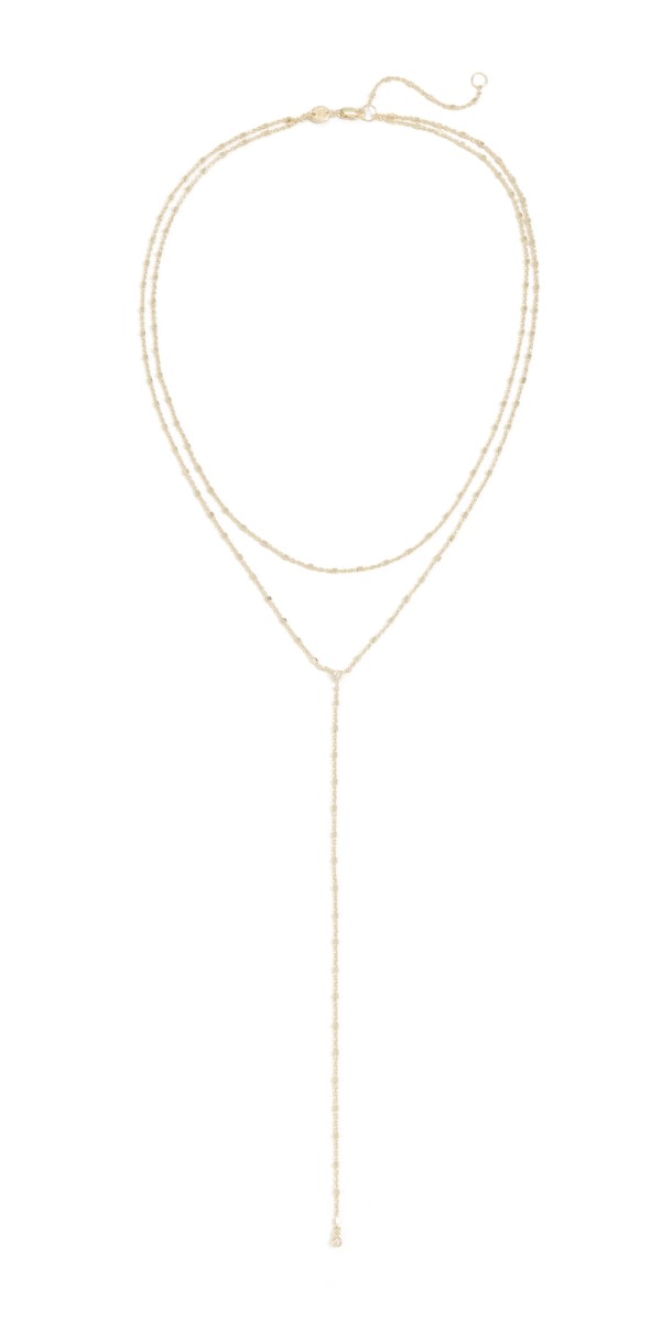 Jennifer Zeuner Jewelry Ace Lariat Necklace Gold Vermeil