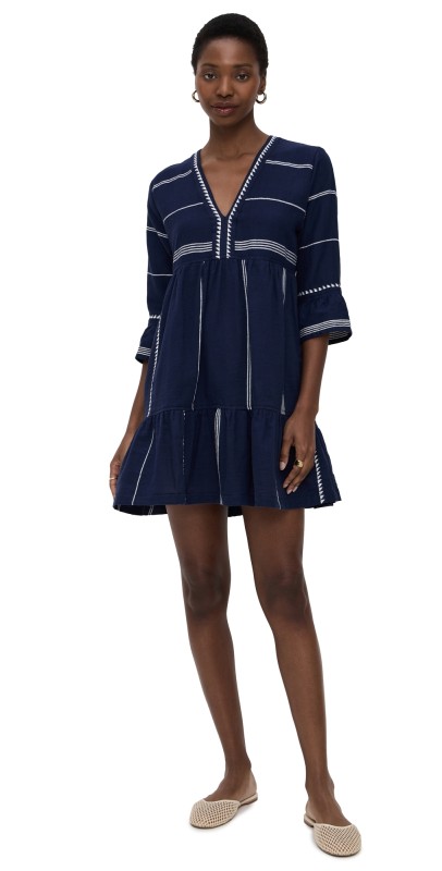 lemlem Hanna Flutter Dress Nunu Navy