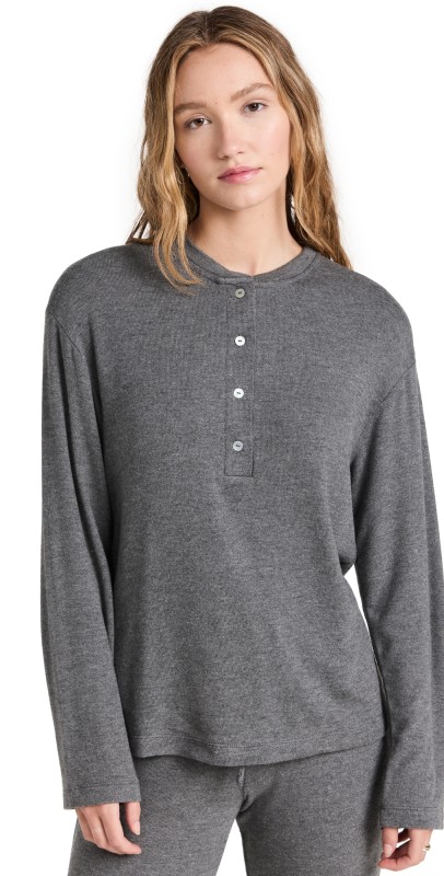DONNI. Henley Sweater Charcoal