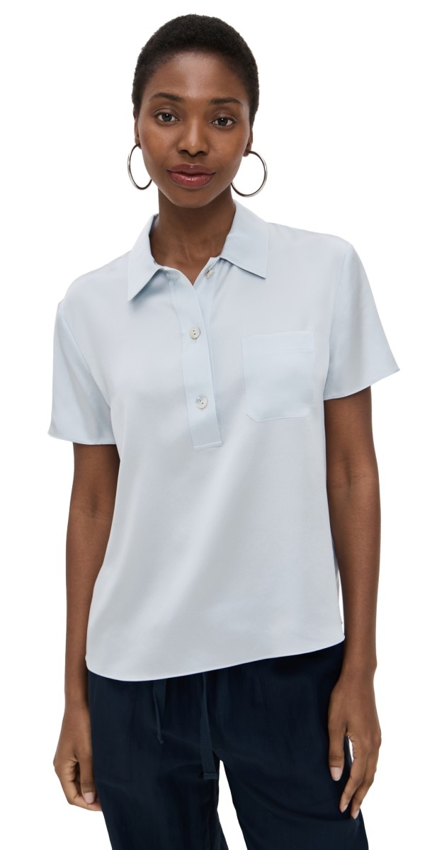 Vince Silk Polo Sky Mist