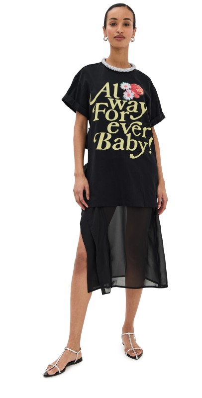 3.1 Phillip Lim Always Forever Baby Tee Dress Blk Multi