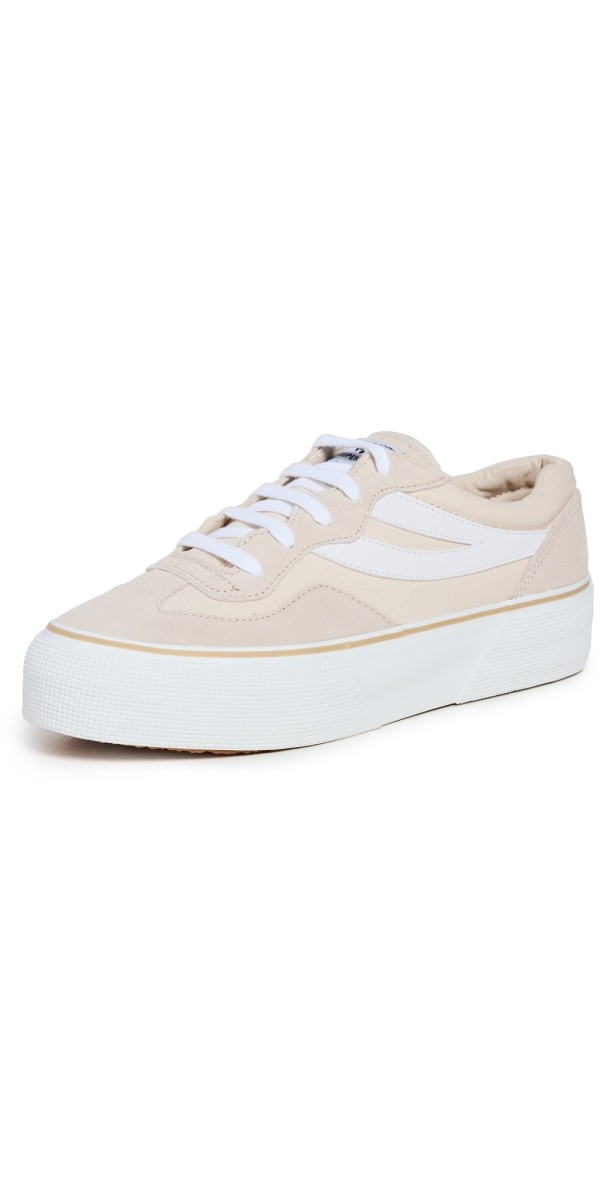 Superga 3041 Revolley Colorblock Platform Sneakers Beige/White