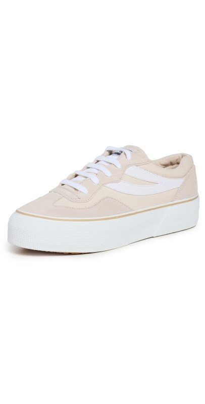 Superga 3041 Revolley Colorblock Platform Sneakers Beige/White