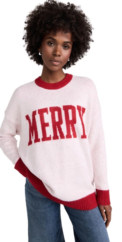 Show Me Your Mumu Classic Crewneck Sweater Merry Graphic