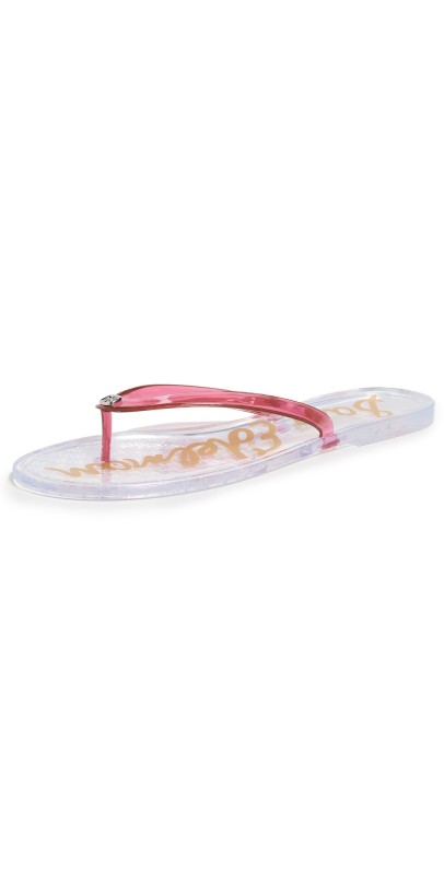 Sam Edelman Dean Jelly Flip Flops Clear Pink